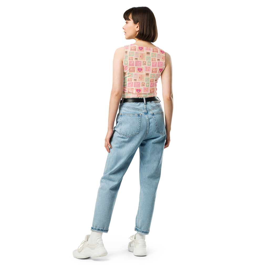 Women's Pink Nurse Icon Buttery Soft Crop Top- Quick-Drying UPF 50+ Stretch Top