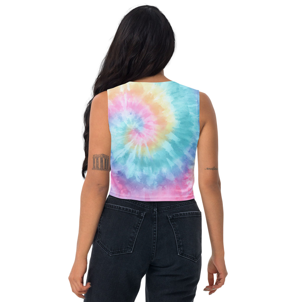 Women's Pastel Watercolor Tie Dye Buttery Soft Crop Top- Quick-Drying UPF 50+ Stretch Top