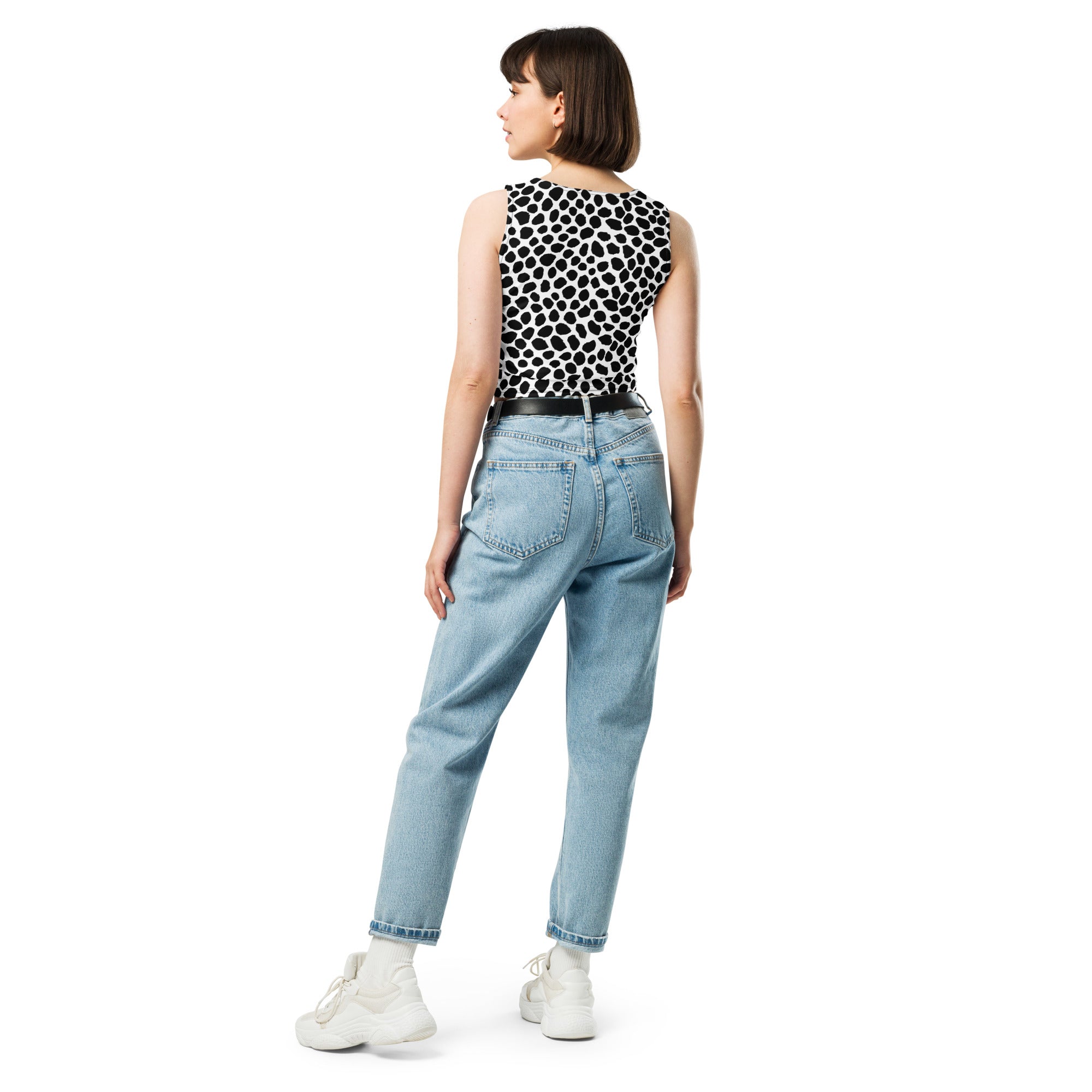 Women's Animal Print Buttery Soft Crop Top- Quick-Drying UPF 50+ Stretch Top