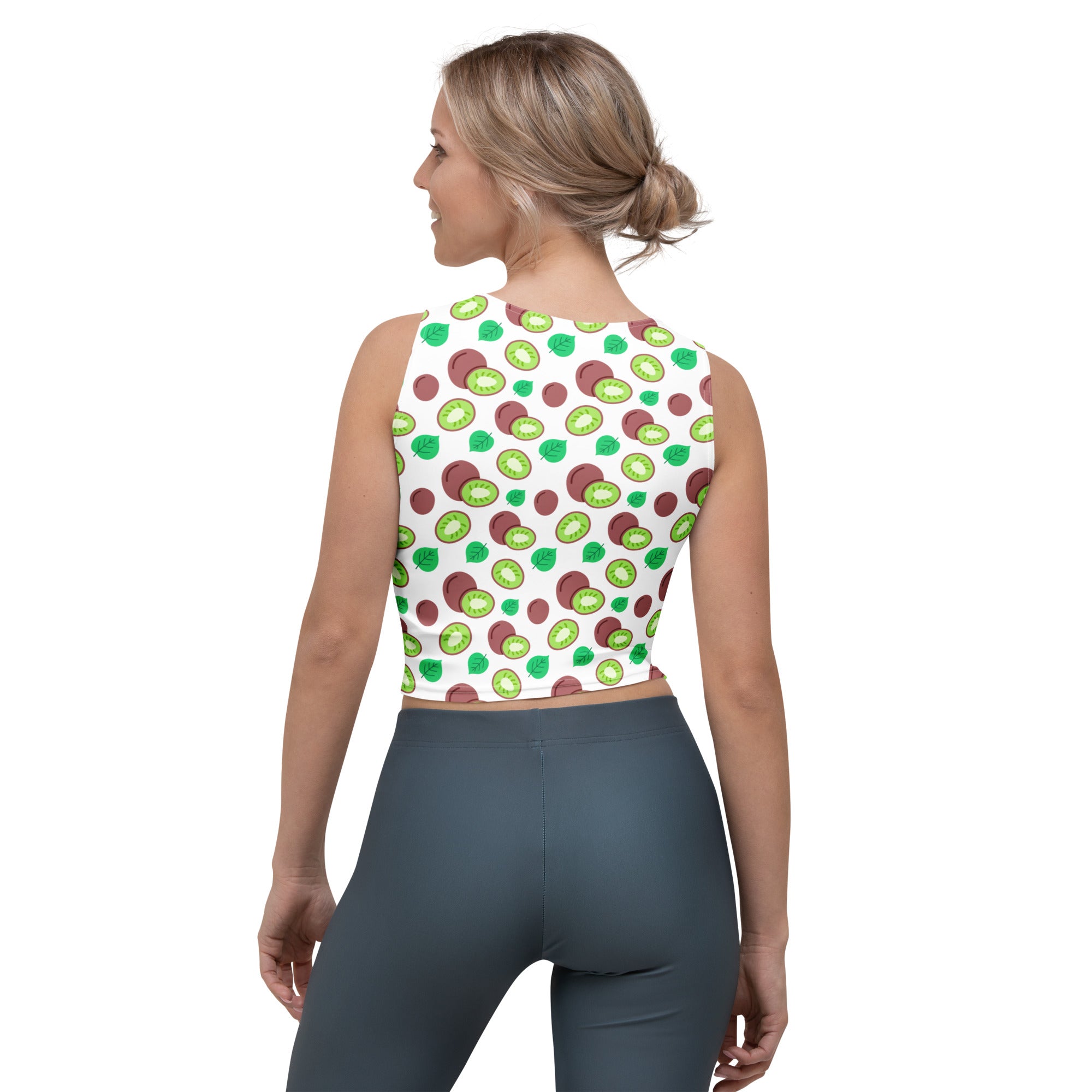 Women's Kiwi Fruit Buttery Soft Crop Top- Quick-Drying UPF 50+ Stretch Top