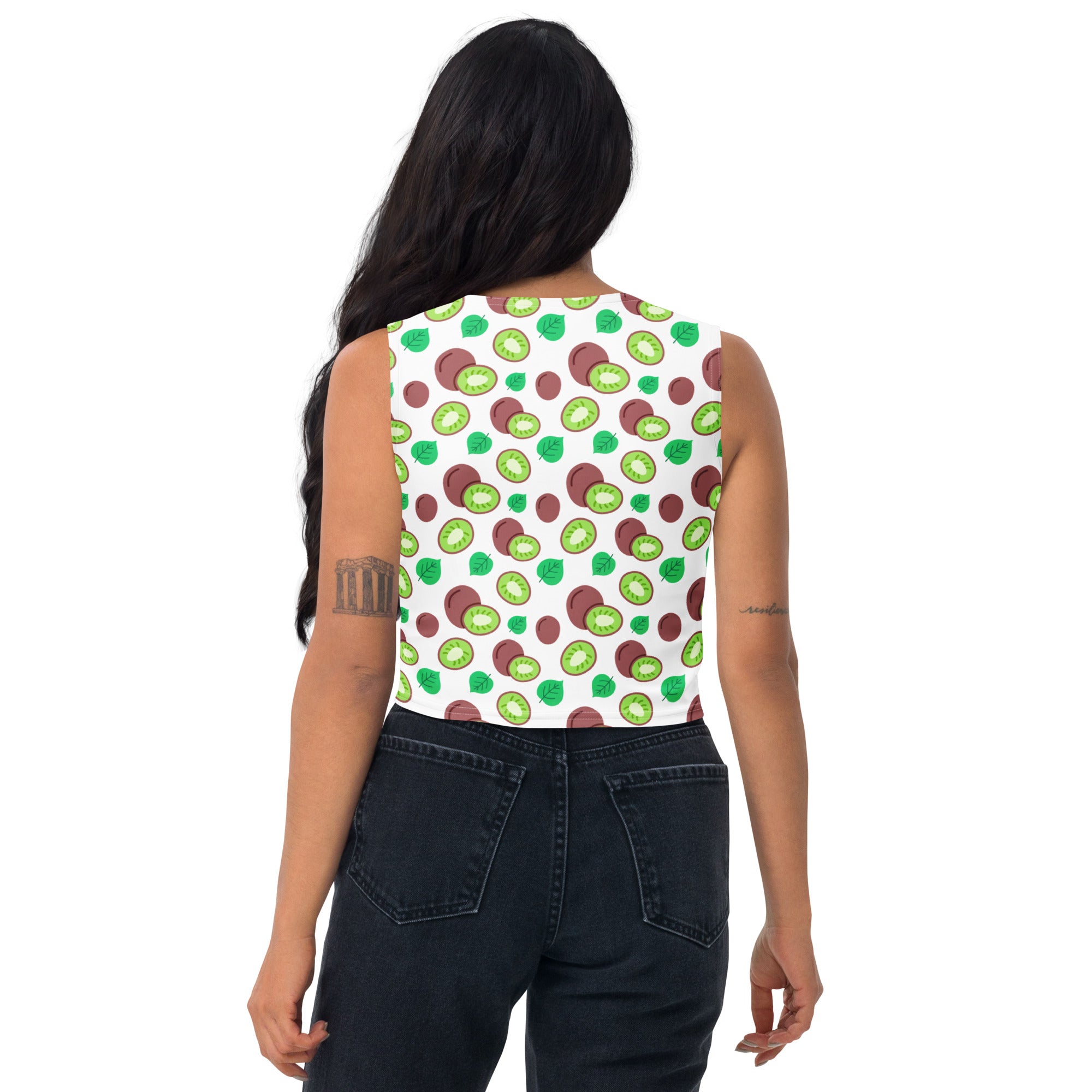 Women's Kiwi Fruit Buttery Soft Crop Top- Quick-Drying UPF 50+ Stretch Top