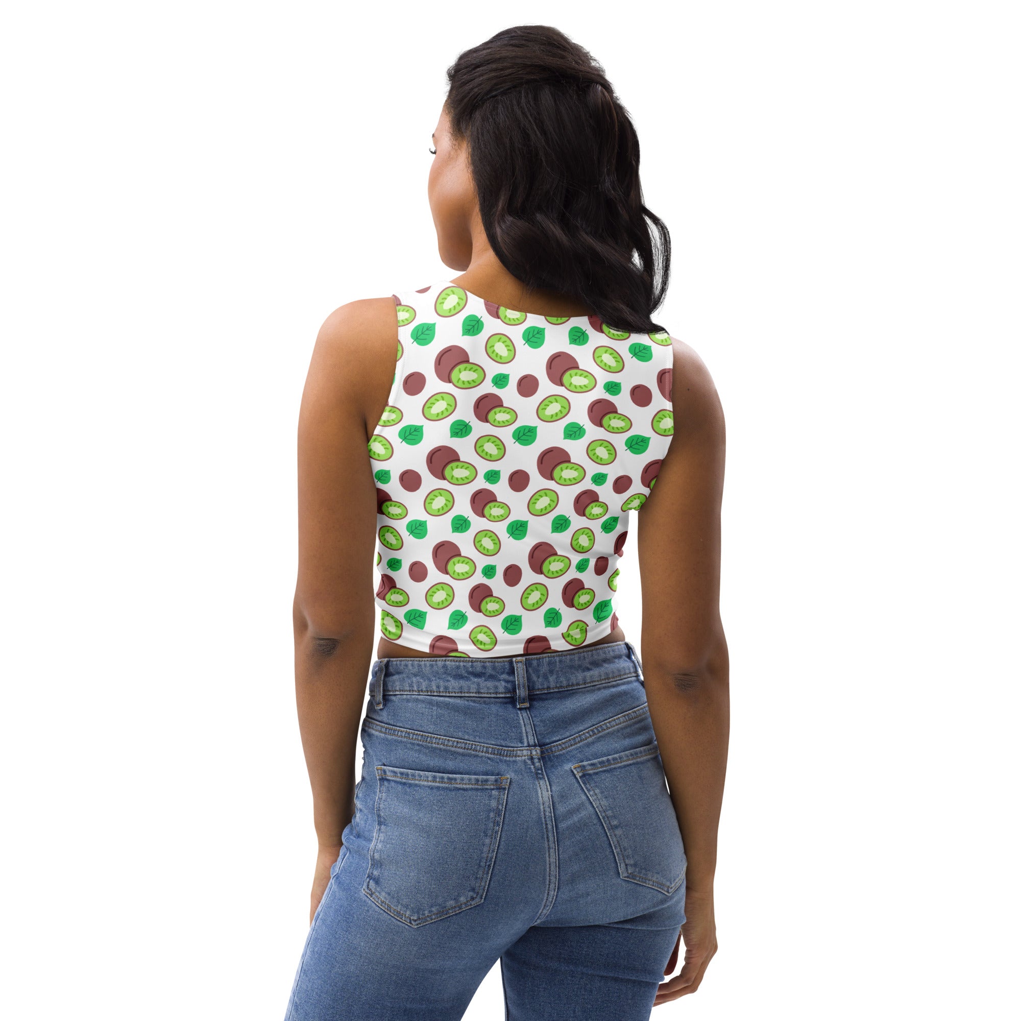 Women's Kiwi Fruit Buttery Soft Crop Top- Quick-Drying UPF 50+ Stretch Top