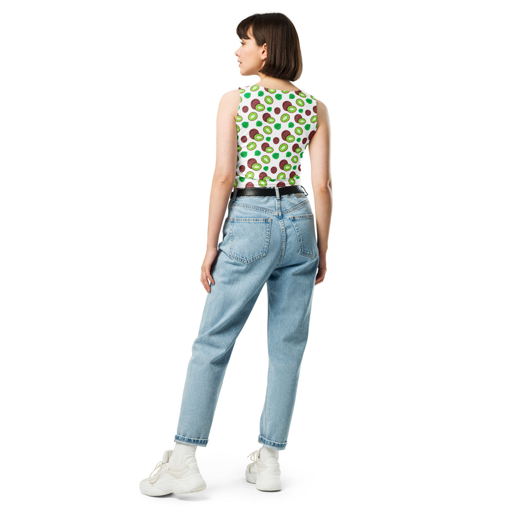 Women's Kiwi Fruit Buttery Soft Crop Top- Quick-Drying UPF 50+ Stretch Top