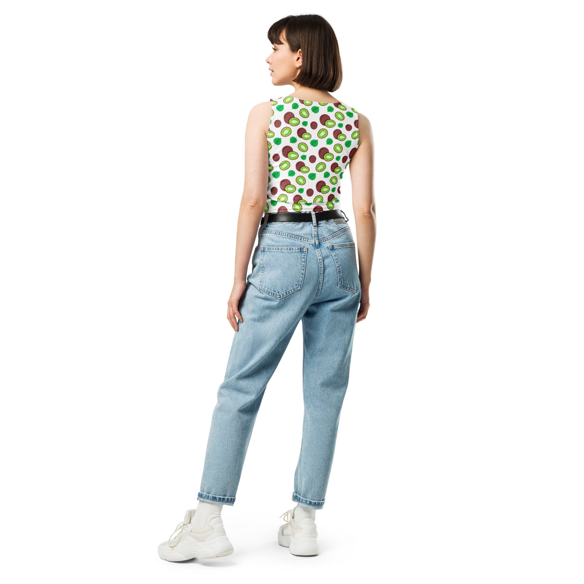 Women's Kiwi Fruit Buttery Soft Crop Top- Quick-Drying UPF 50+ Stretch Top