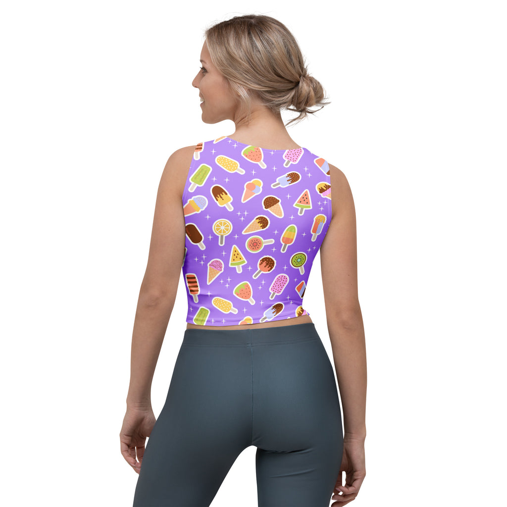 Women's Purple Popsicle Buttery Soft Crop Top- Quick-Drying UPF 50+ Stretch Top