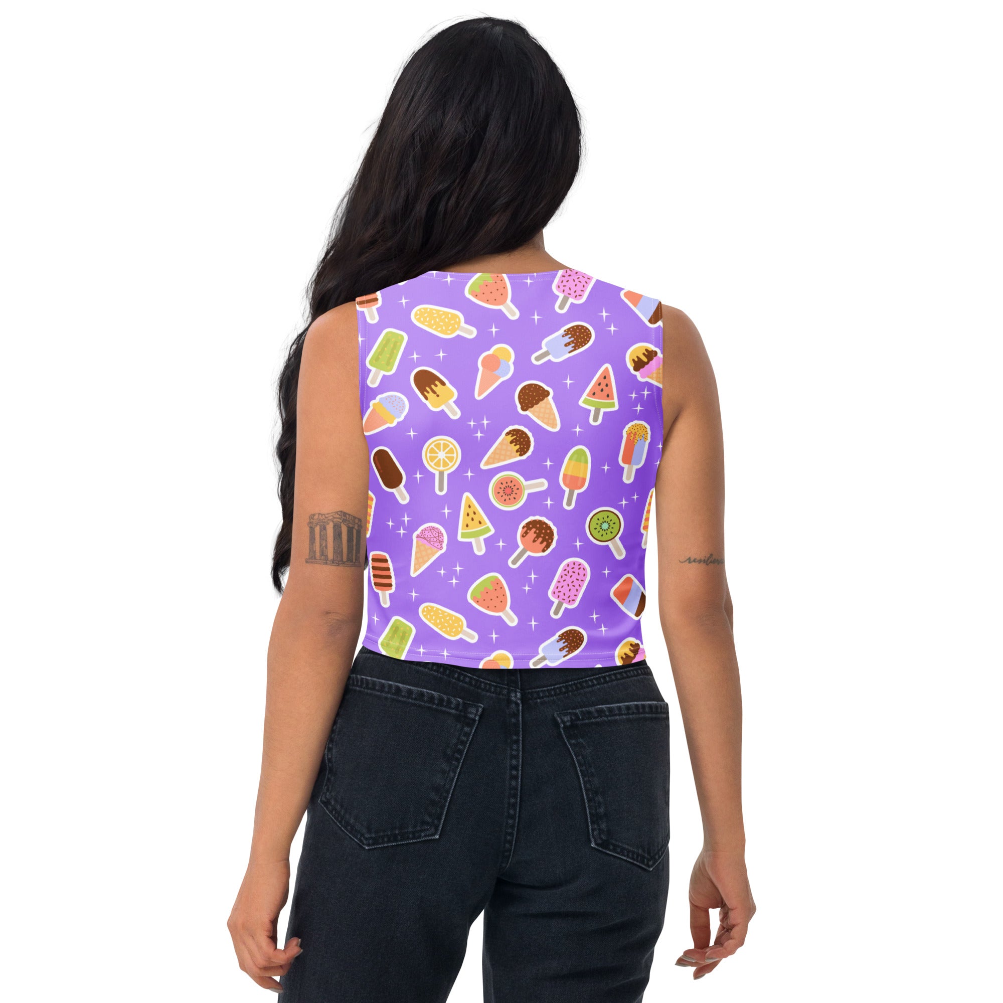 Women's Purple Popsicle Buttery Soft Crop Top- Quick-Drying UPF 50+ Stretch Top