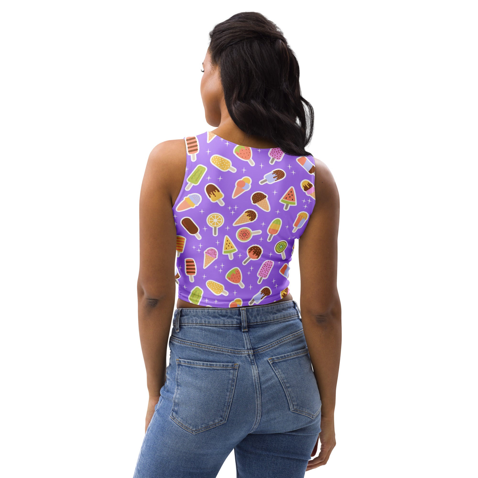 Women's Purple Popsicle Buttery Soft Crop Top- Quick-Drying UPF 50+ Stretch Top