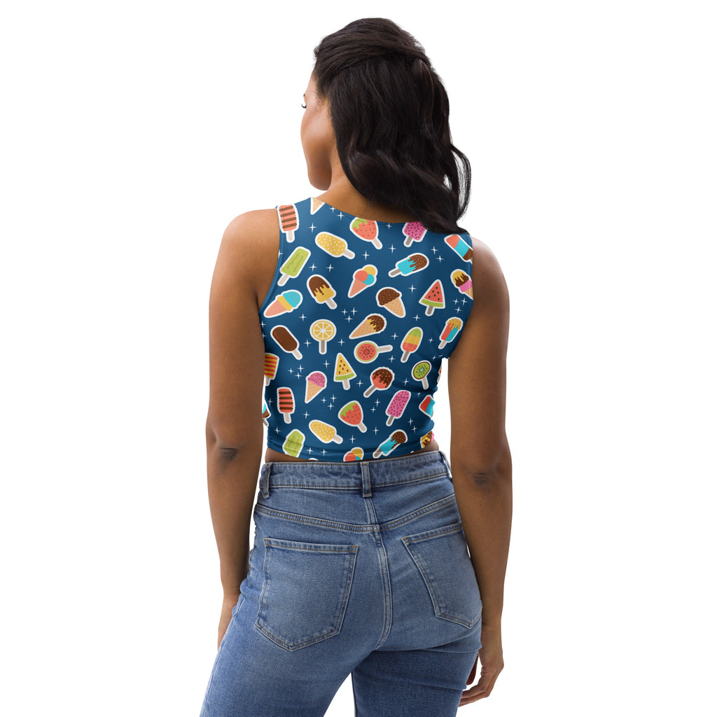 Women's Dark Blue Buttery Soft Crop Top- Quick-Drying UPF 50+ Stretch Top