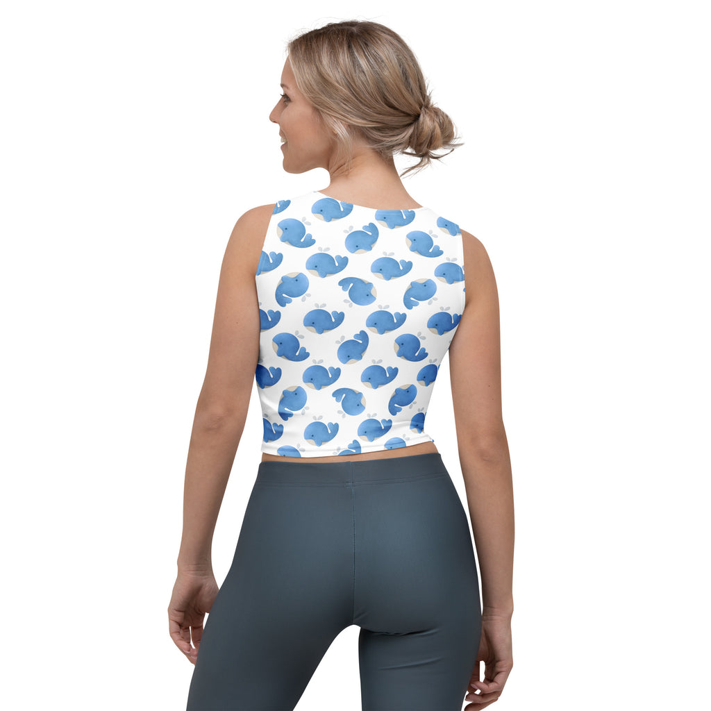 Women's Blue Whale Buttery Soft Crop Top- Quick-Drying UPF 50+ Stretch Top