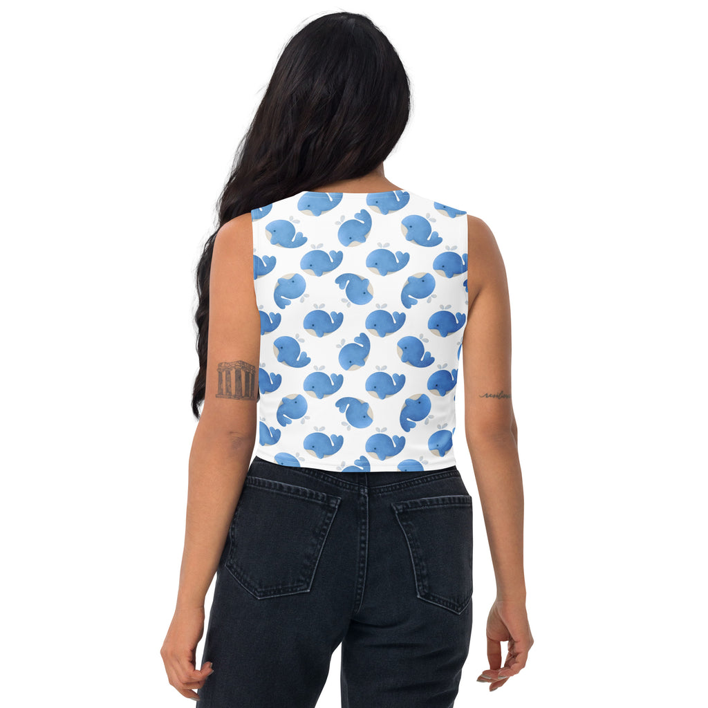 Women's Blue Whale Buttery Soft Crop Top- Quick-Drying UPF 50+ Stretch Top