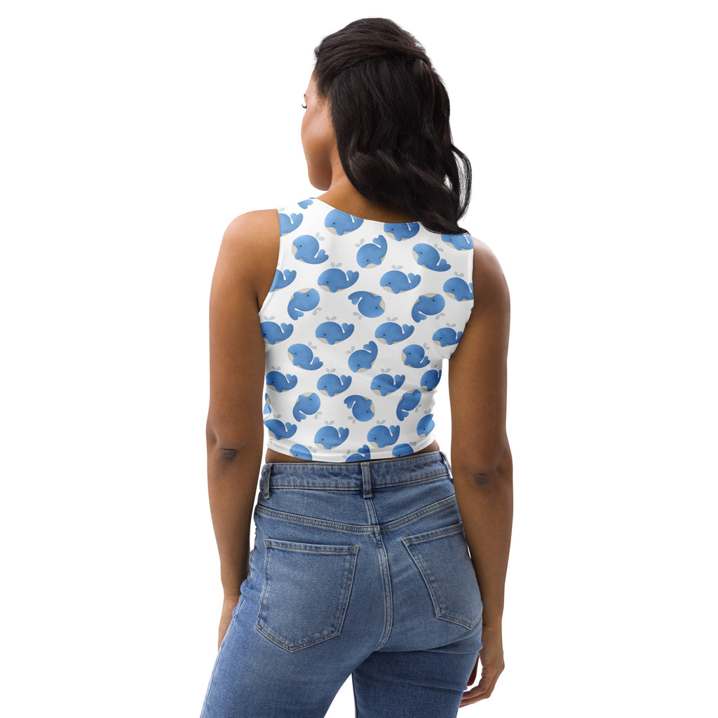 Women's Blue Whale Buttery Soft Crop Top- Quick-Drying UPF 50+ Stretch Top