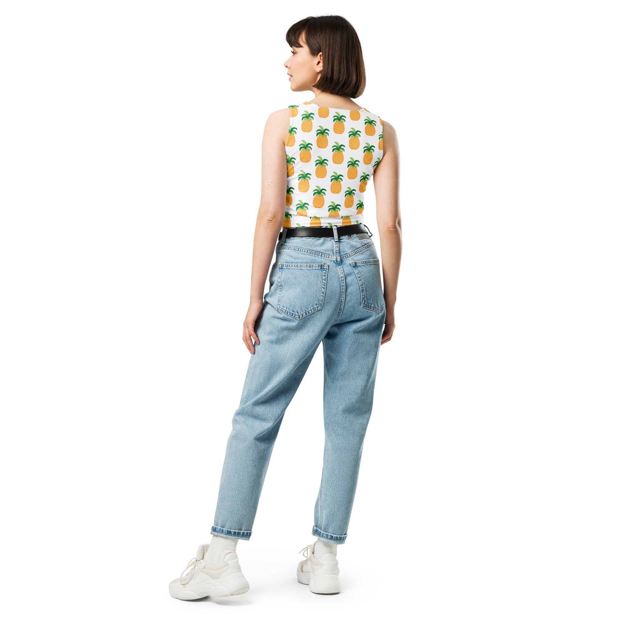 Women's Pineapple Buttery Soft Crop Top- Quick-Drying UPF 50+ Stretch Top