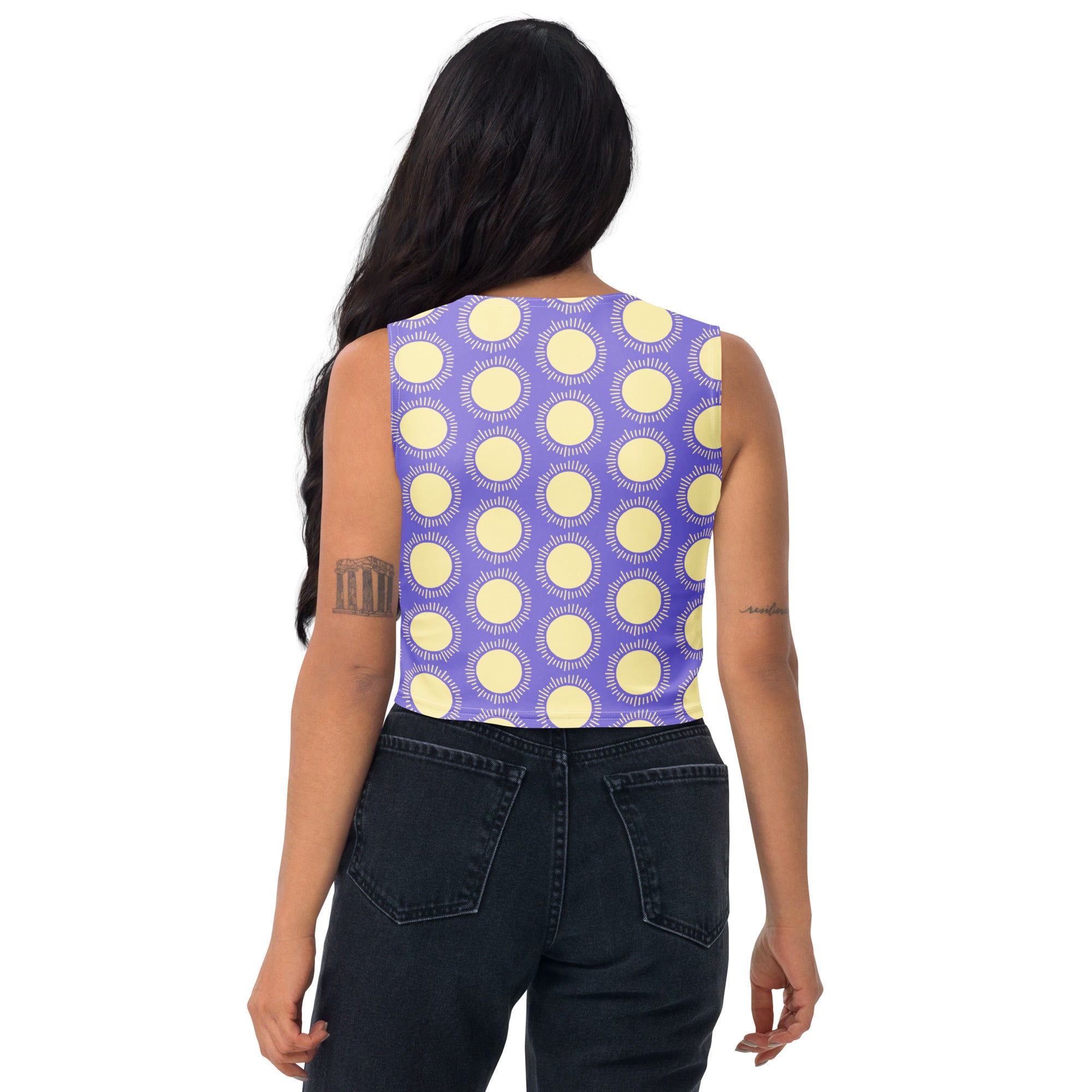 Women's Purple Sun Buttery Soft Crop Top- Quick-Drying UPF 50+ Stretch Top