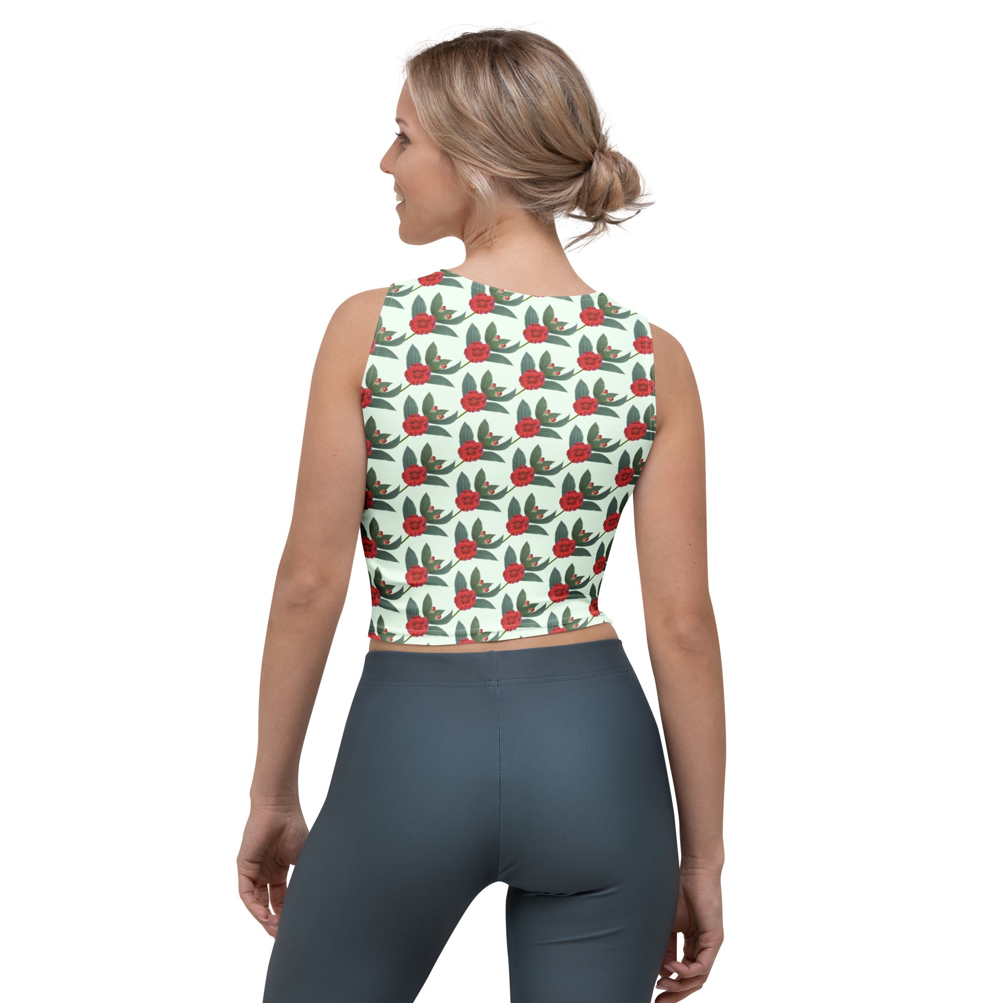 Women's Mint Rose Buttery Soft Crop Top- Quick-Drying UPF 50+ Stretch Top