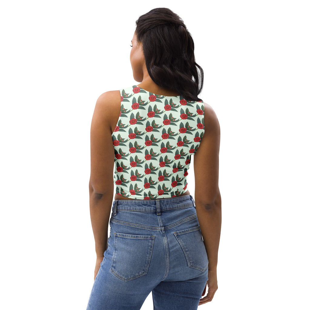 Women's Mint Rose Buttery Soft Crop Top- Quick-Drying UPF 50+ Stretch Top
