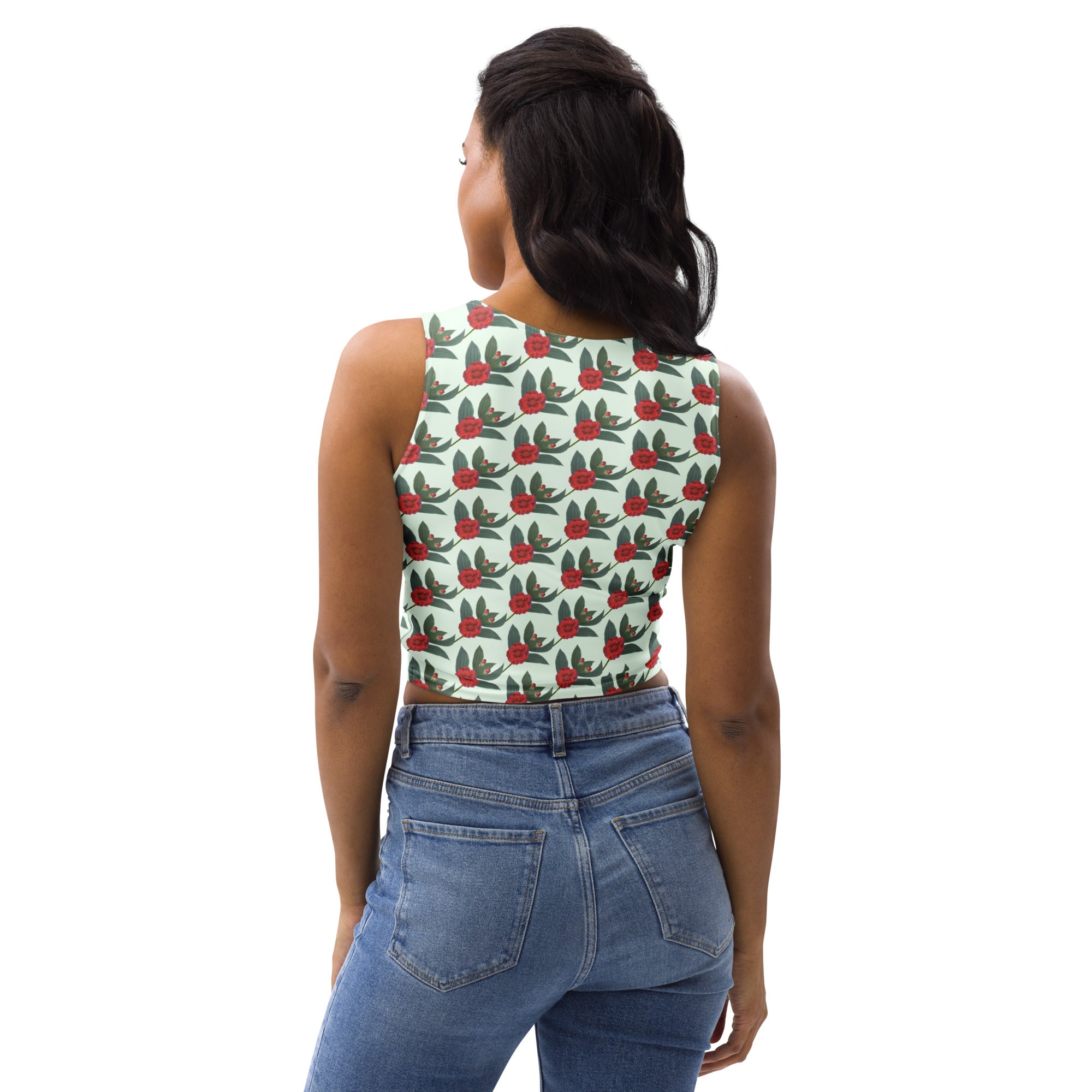 Women's Mint Rose Buttery Soft Crop Top- Quick-Drying UPF 50+ Stretch Top