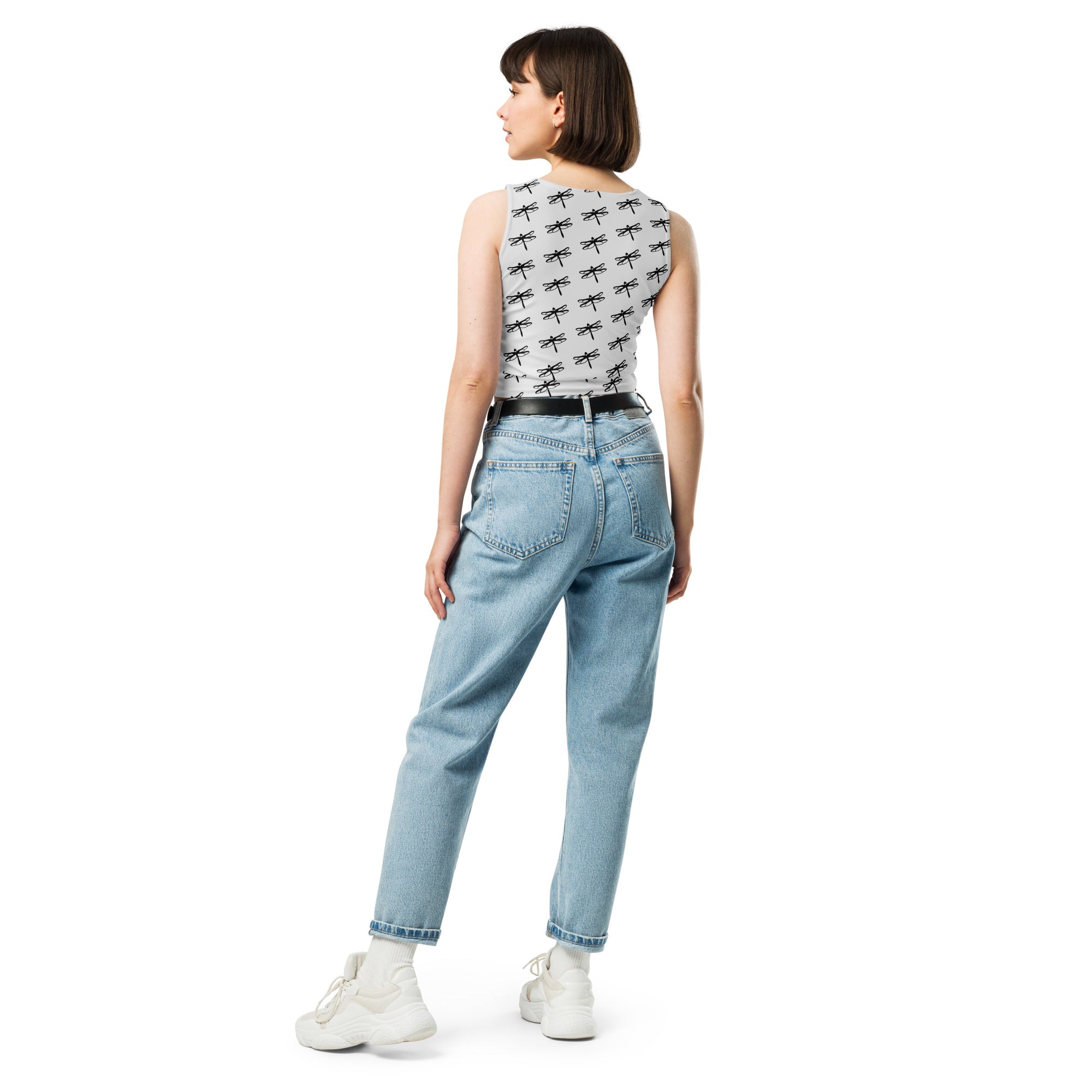 Women's Dragonfly Buttery Soft Crop Top- Quick-Drying UPF 50+ Stretch Top