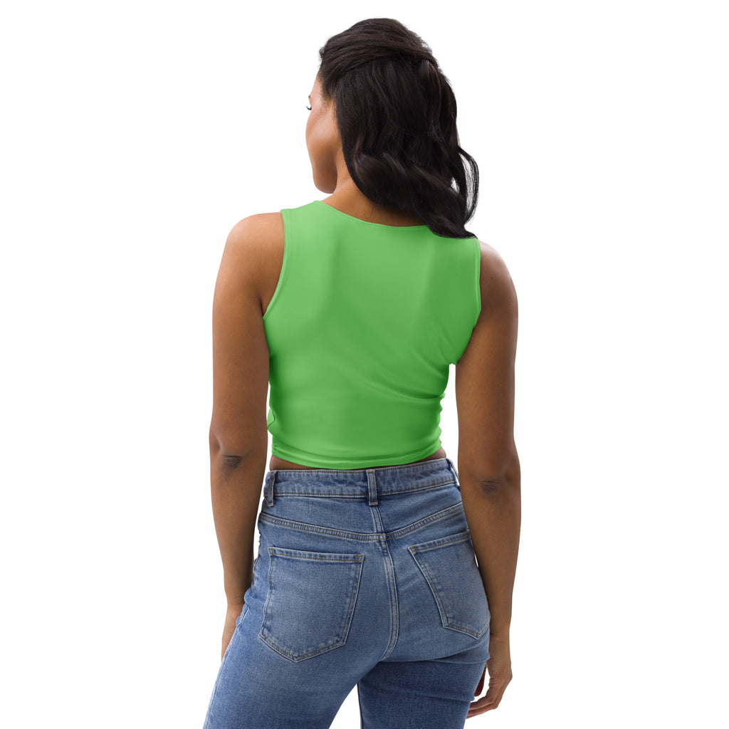 Women's Green Buttery Soft Crop Top- Quick-Drying UPF 50+ Stretch Top