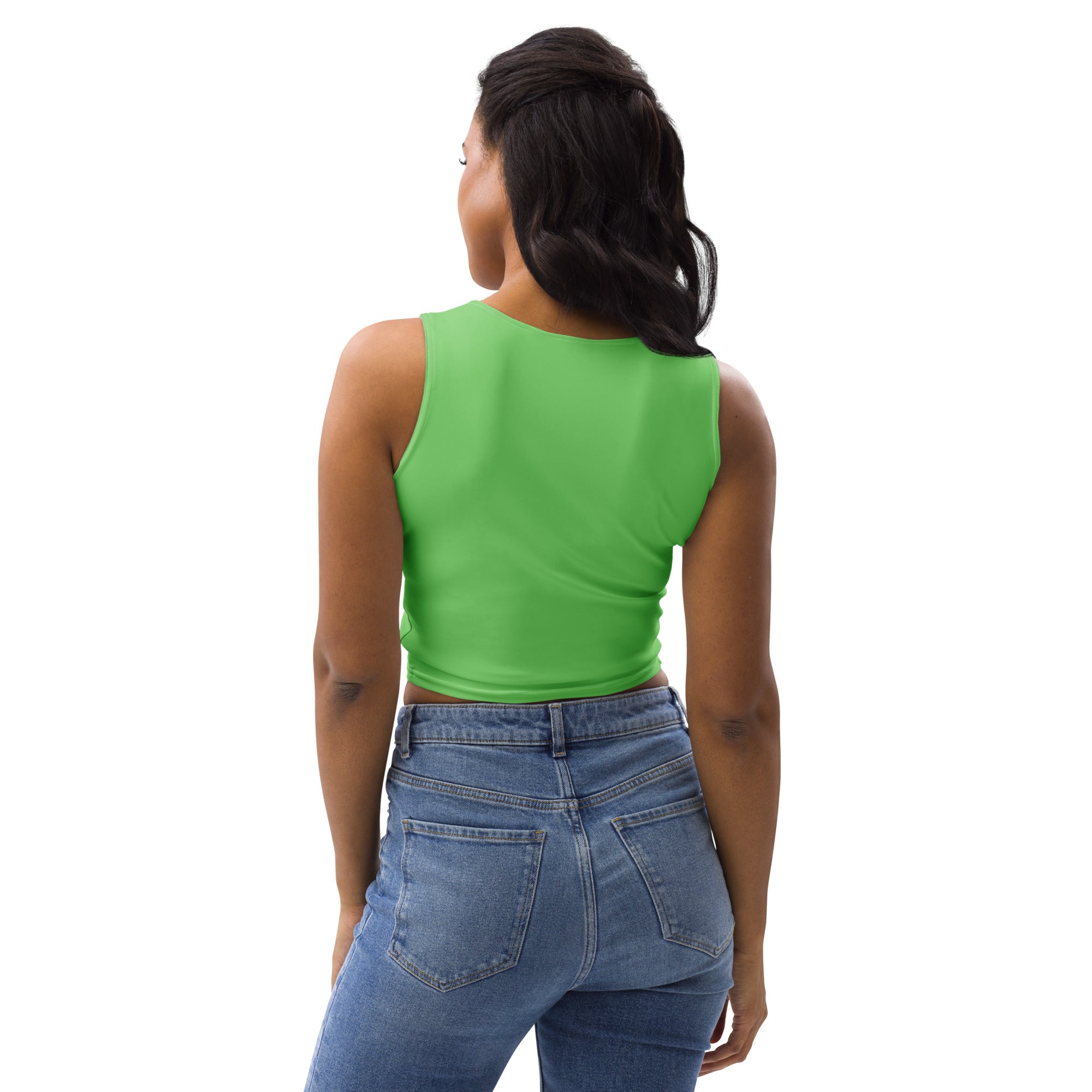 Women's Green Buttery Soft Crop Top- Quick-Drying UPF 50+ Stretch Top