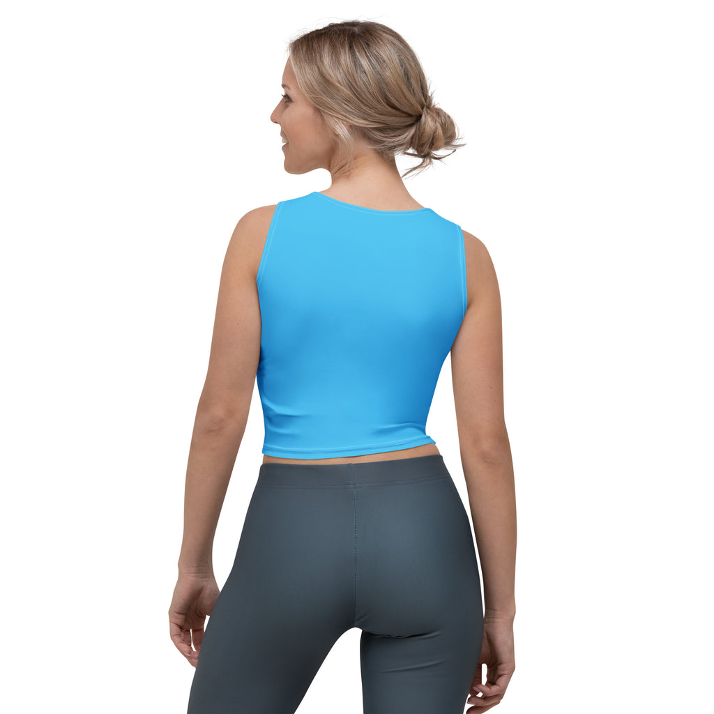 Women's Light Blue Buttery Soft Crop Top- Quick-Drying UPF 50+ Stretch Top