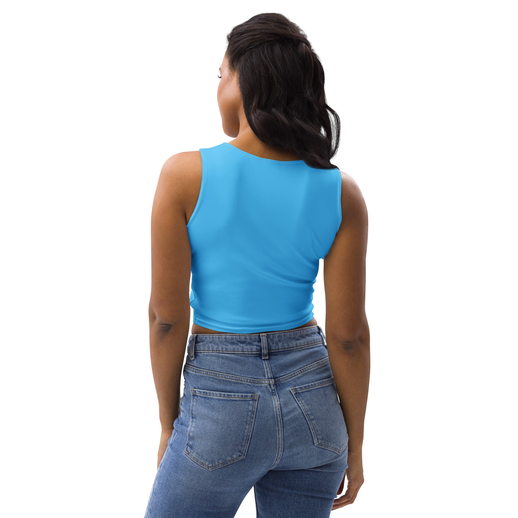Women's Light Blue Buttery Soft Crop Top- Quick-Drying UPF 50+ Stretch Top