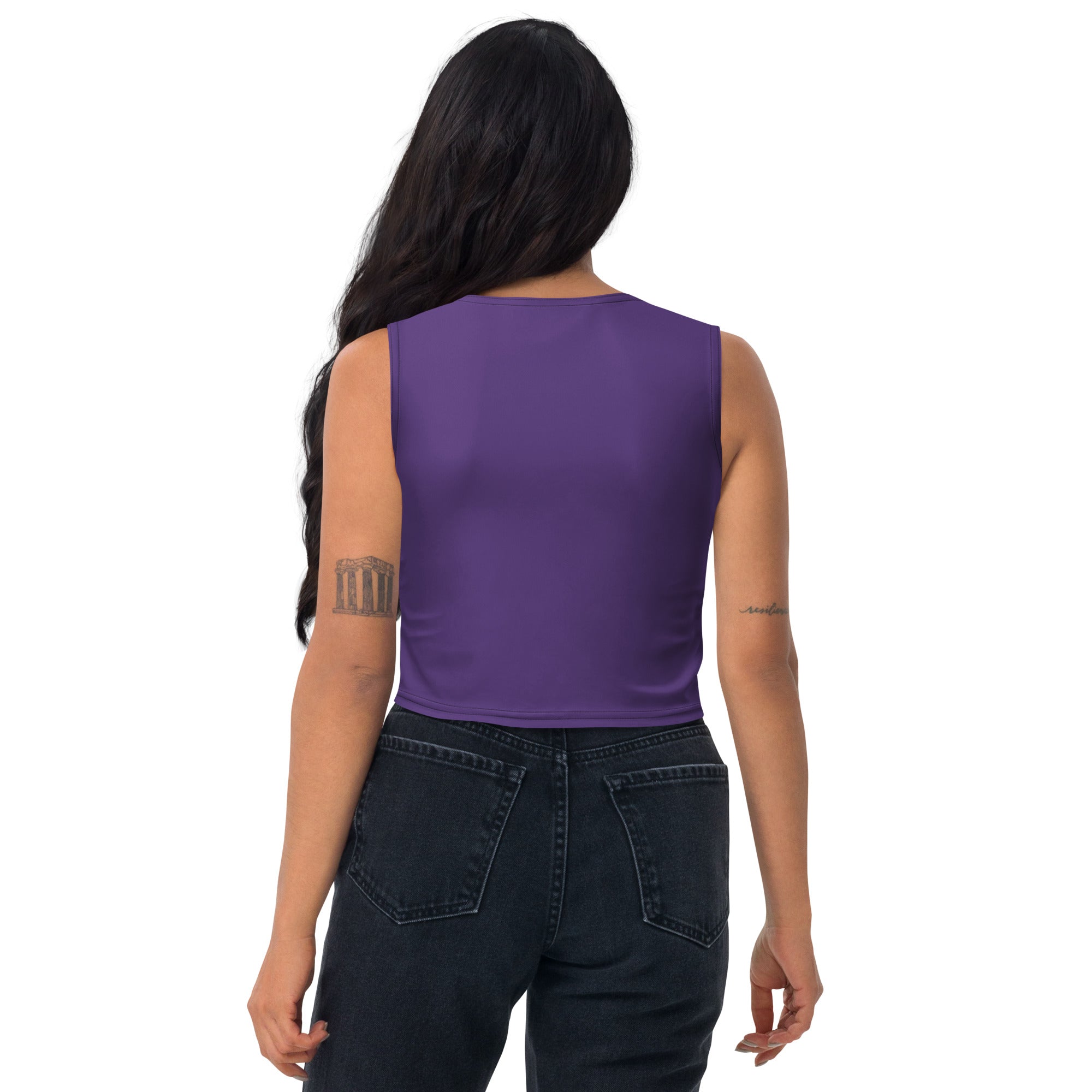Women's Dark Purple Buttery Soft Crop Top- Quick-Drying UPF 50+ Stretch Top