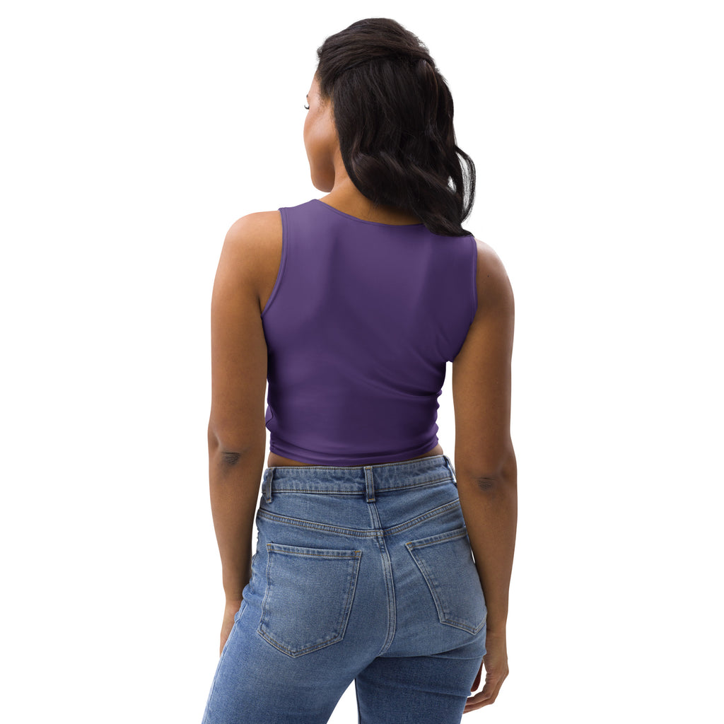 Women's Dark Purple Buttery Soft Crop Top- Quick-Drying UPF 50+ Stretch Top