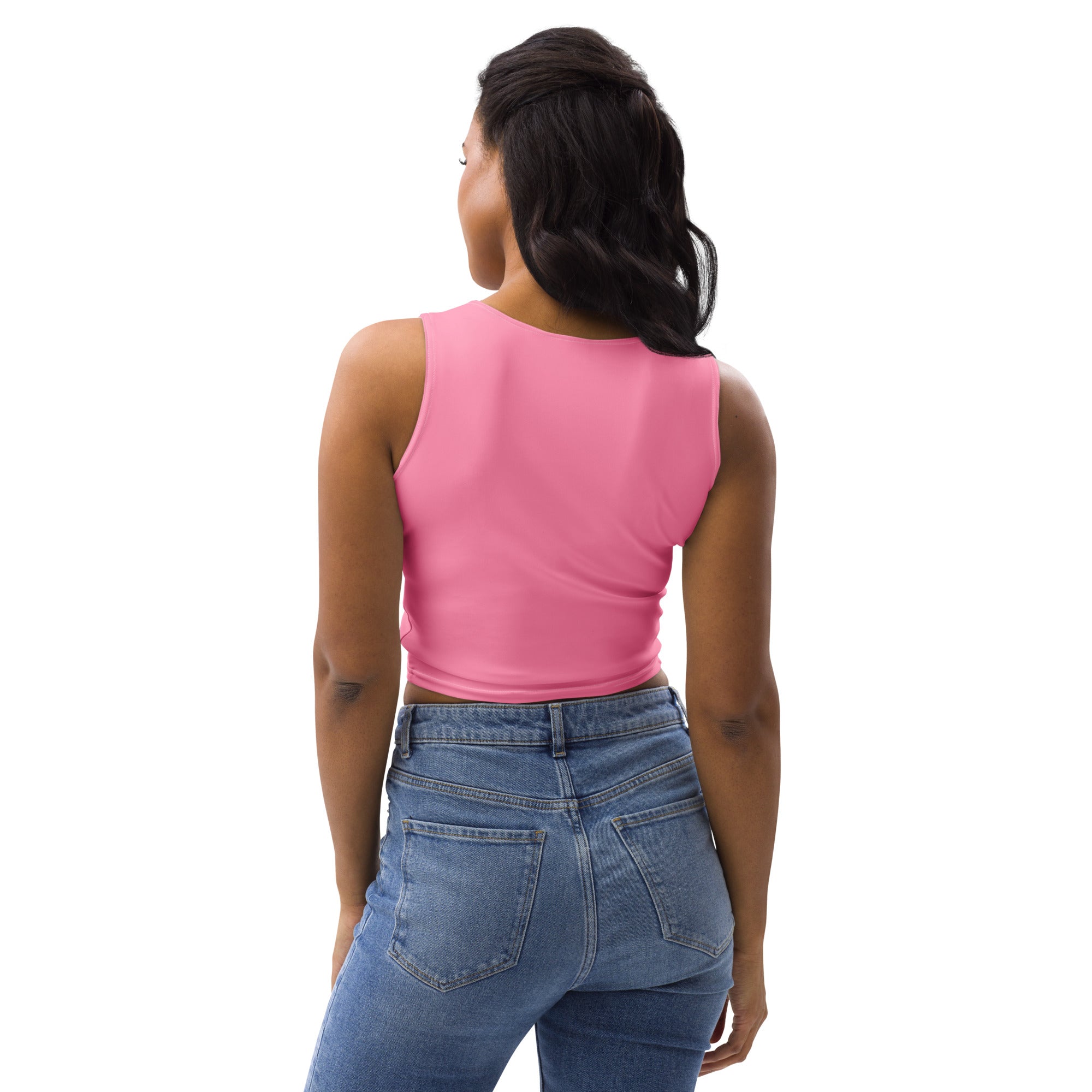 Women's Pink Buttery Soft Crop Top- Quick-Drying UPF 50+ Stretch Top