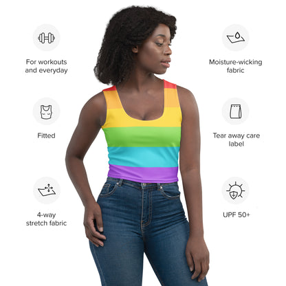 Women's Pride Flag Rainbow Buttery Soft Crop Top