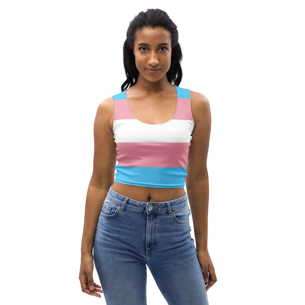 Women's Trans Flag Buttery Soft Crop Top