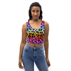 Women's Rainbow Leopard Buttery Soft Crop Top