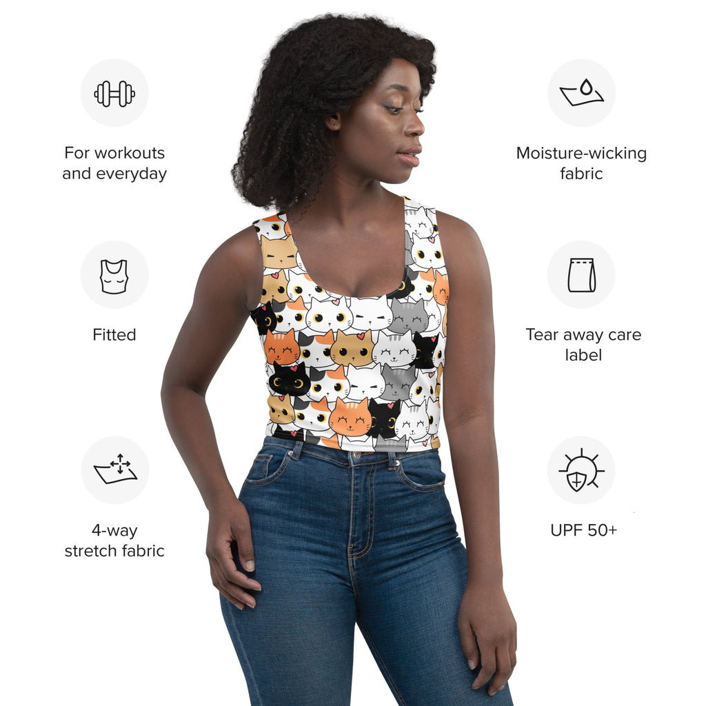Women's Cat Buttery Soft Crop Top