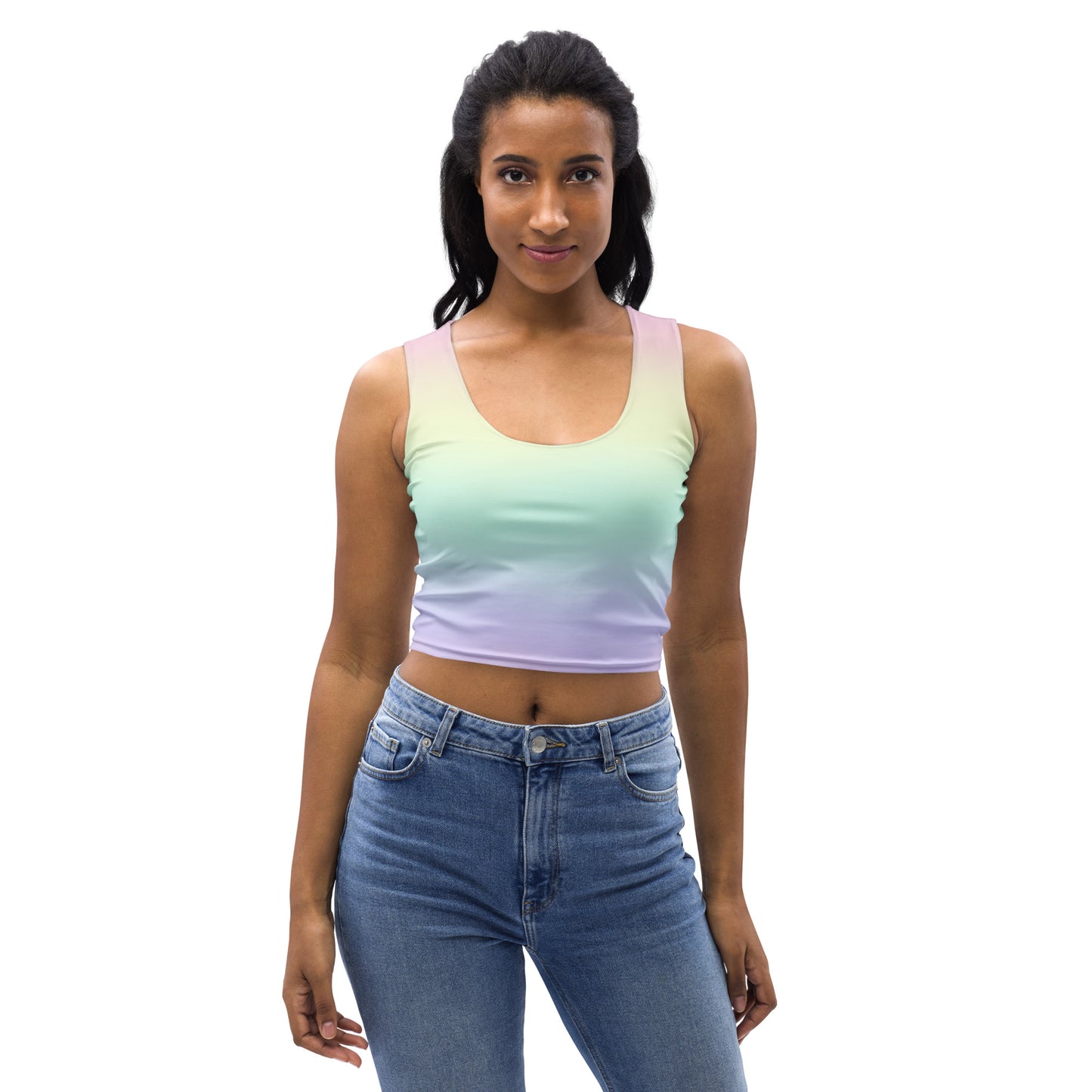 Women's Pastel Rainbow Buttery Soft Crop Top