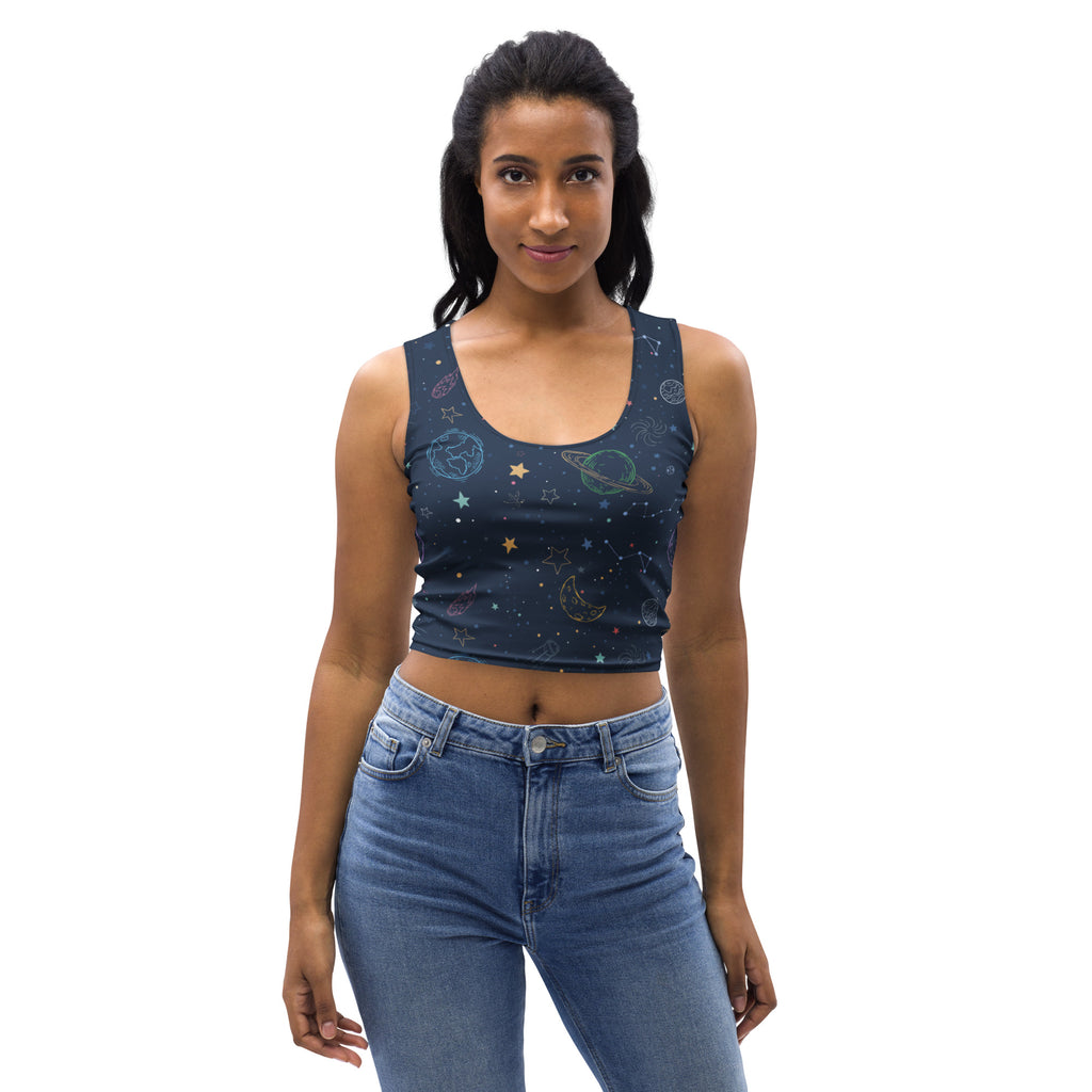 Women's Midnight Space Buttery Soft Crop Top