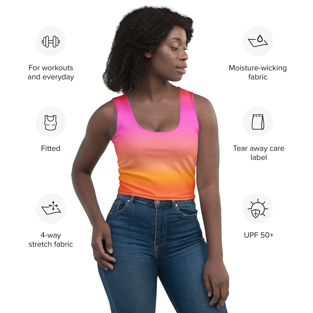 Women's Sunset Gradient Buttery Soft Crop Top