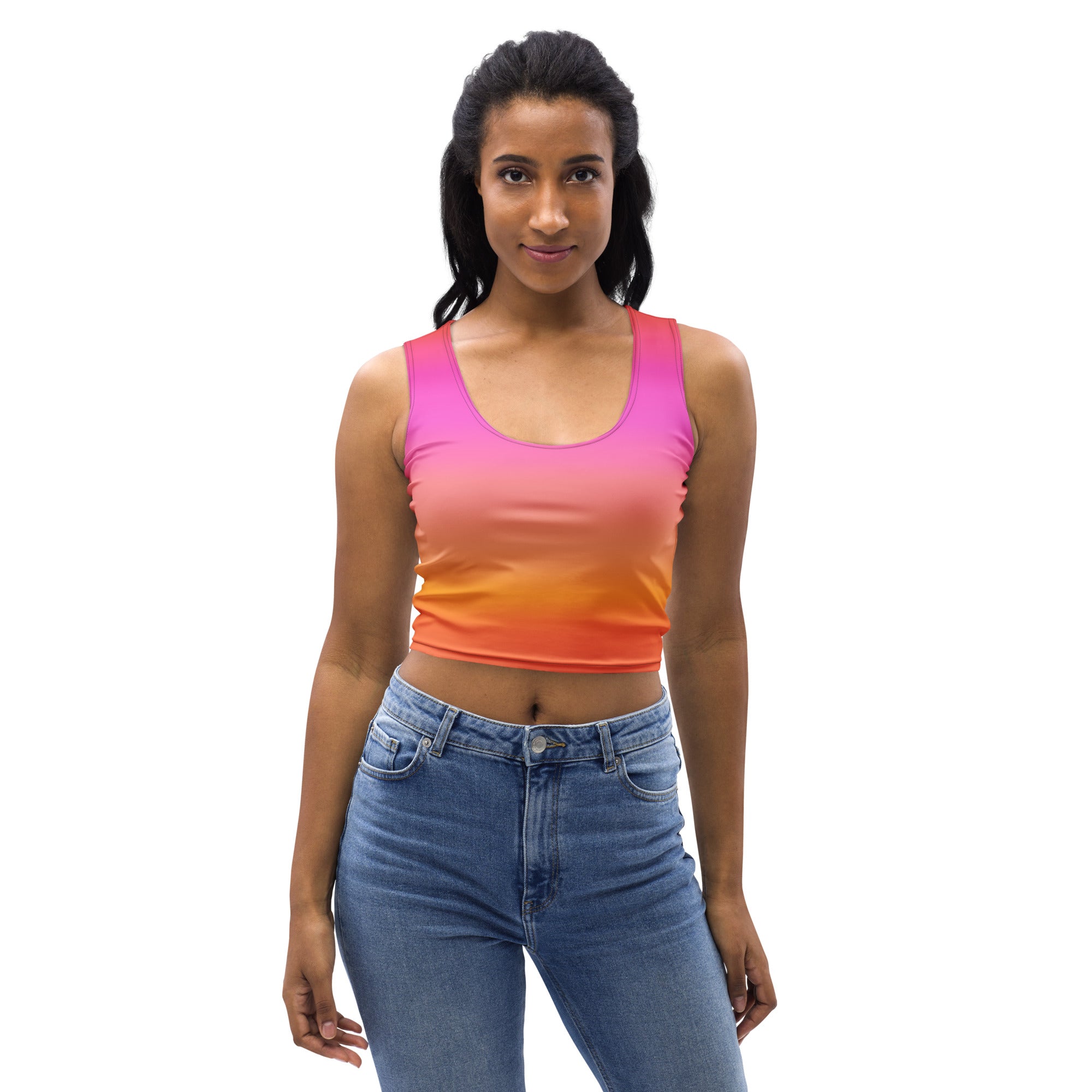 Women's Sunset Gradient Buttery Soft Crop Top