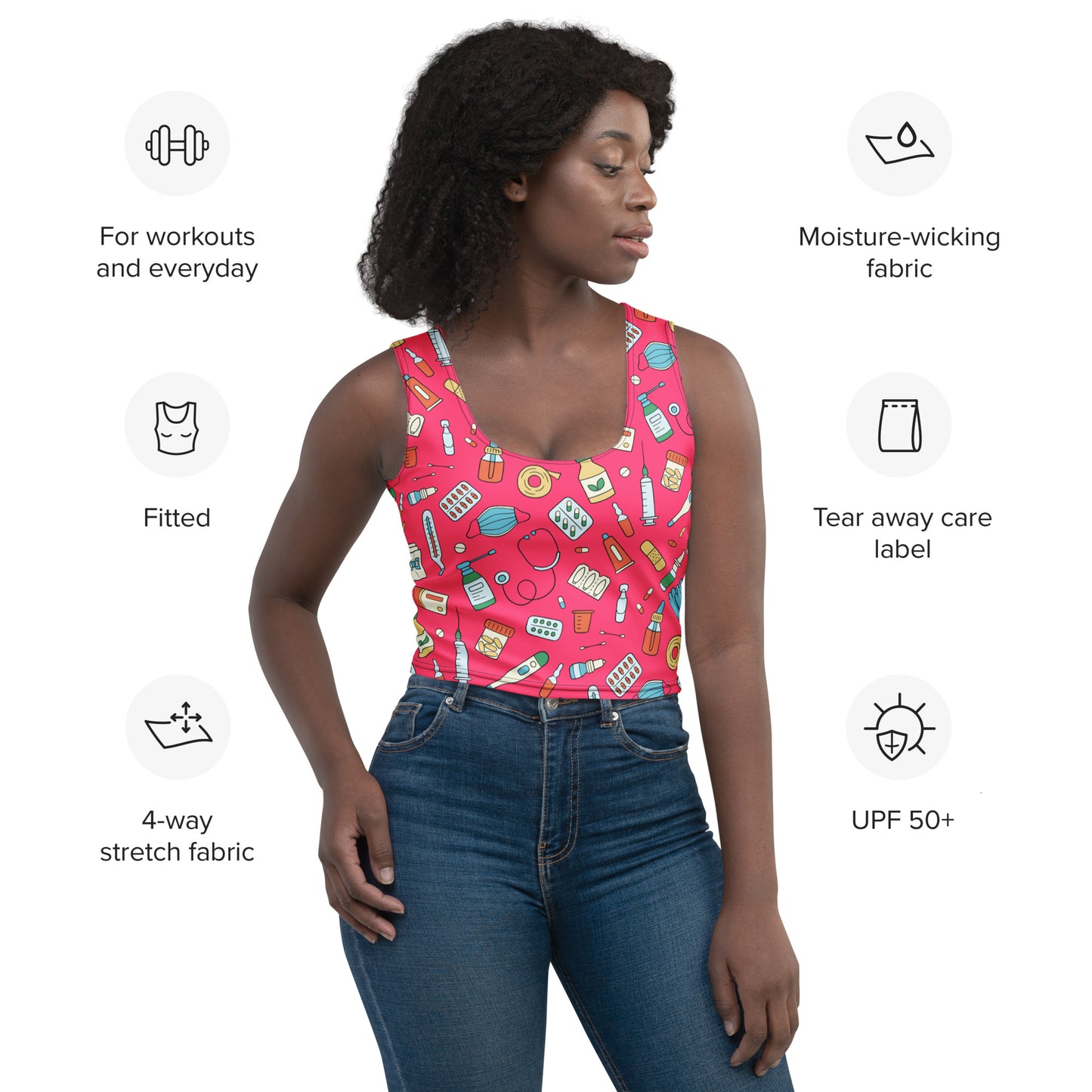 Women's Nurse-Themed Buttery Soft Crop Top
