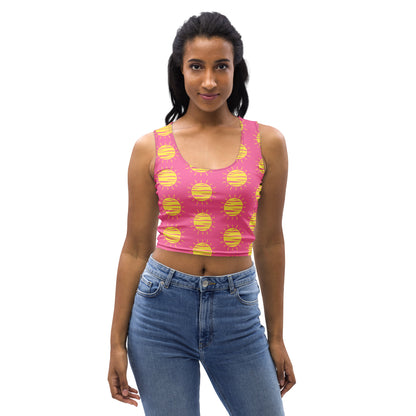 Women's Sunshine Print Buttery Soft Crop Top