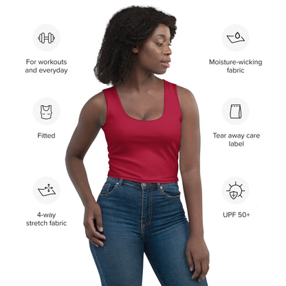 Women's Dark Red Buttery Soft Crop Top