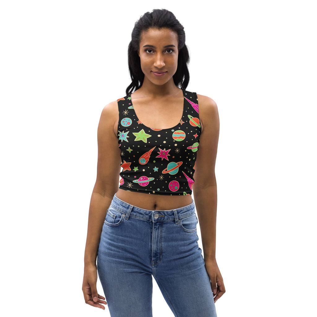 Women's Retro Galaxy Buttery Soft Crop Top