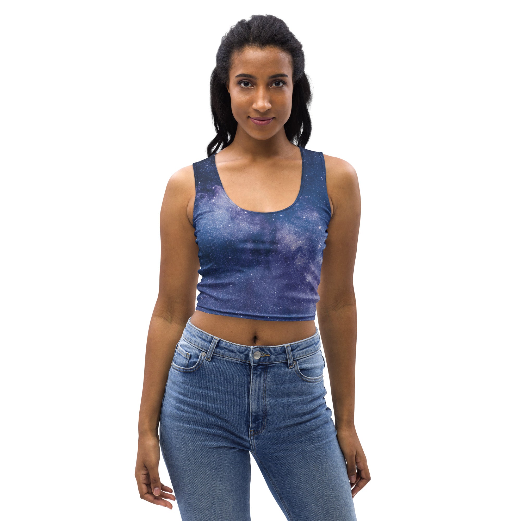 Women's Realistic Galaxy Buttery Soft Crop Top