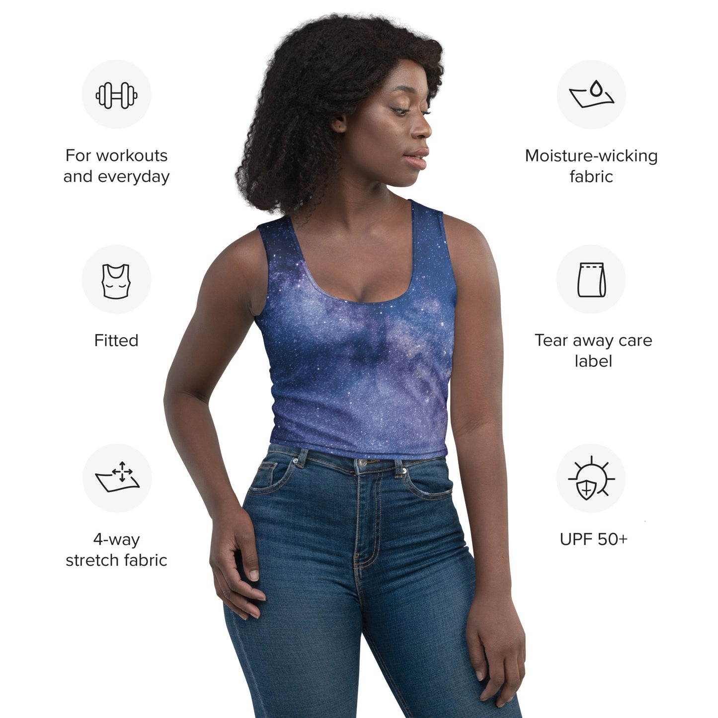 Women's Realistic Galaxy Buttery Soft Crop Top