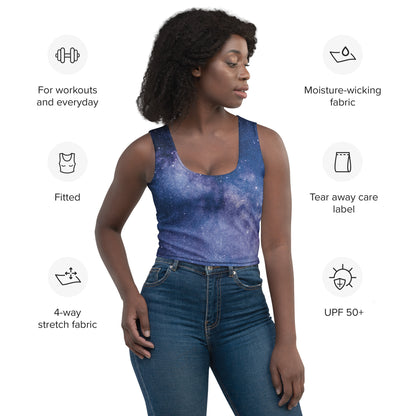 Women's Realistic Galaxy Buttery Soft Crop Top