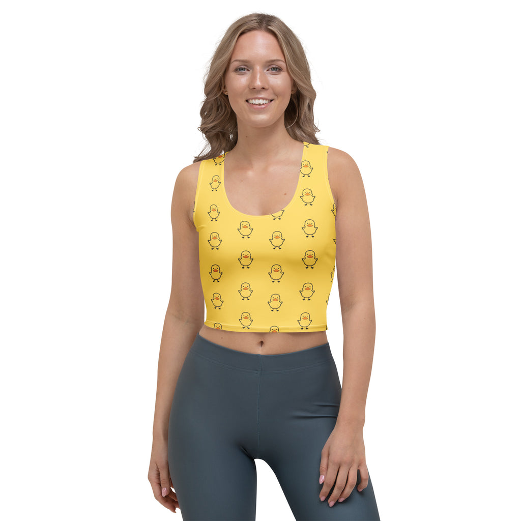 Women's Yellow Rubber Duck Buttery Soft Crop Top- Quick-Drying UPF 50+ Stretch Top