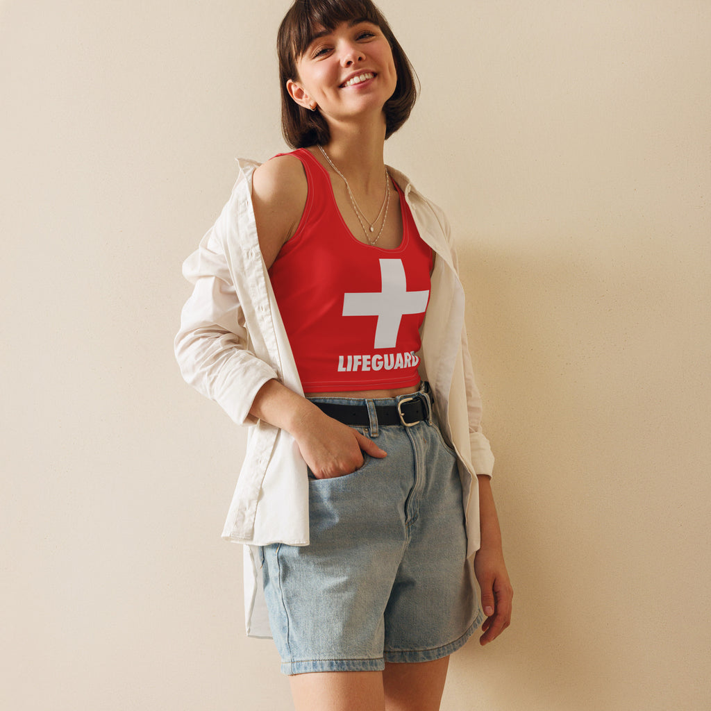 Women's Lifeguard Buttery Soft Crop Top- Quick-Drying UPF 50+ Stretch Top