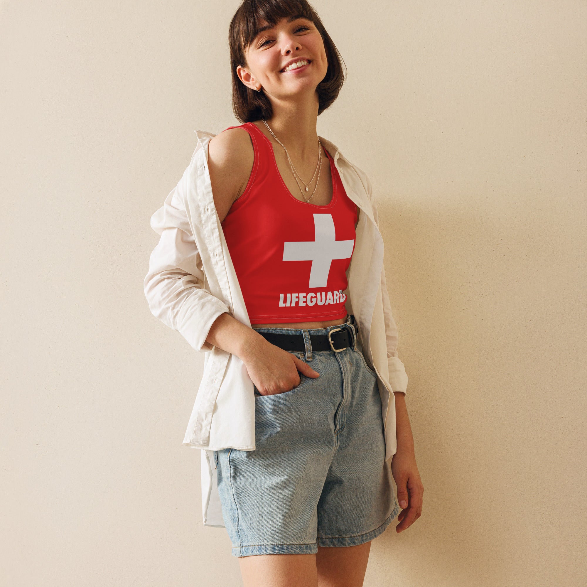Women's Lifeguard Buttery Soft Crop Top- Quick-Drying UPF 50+ Stretch Top