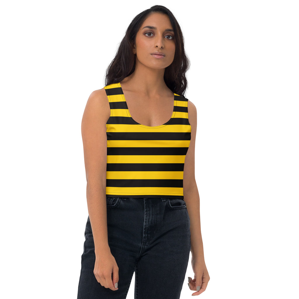 Women's Bee Stripe Buttery Soft Crop Top- Quick-Drying UPF 50+ Stretch Top
