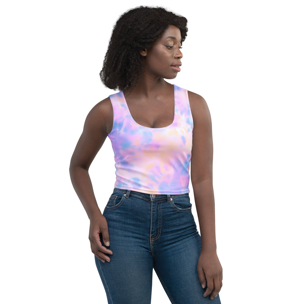 Women's Pastel Watercolor Buttery Soft Crop Top- Quick-Drying UPF 50+ Stretch Top