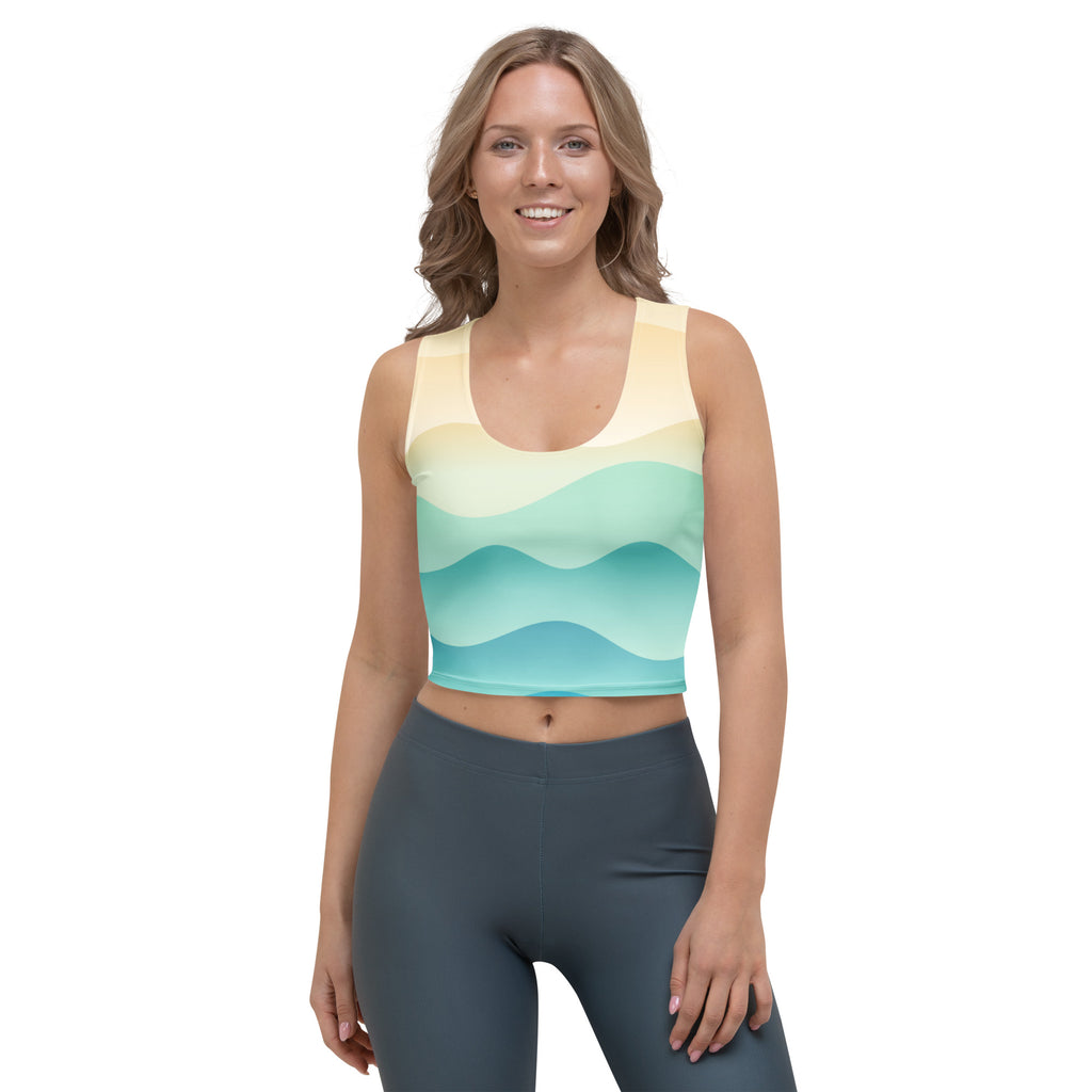 Women's Wavy Sand Buttery Soft Crop Top- Quick-Drying UPF 50+ Stretch Top