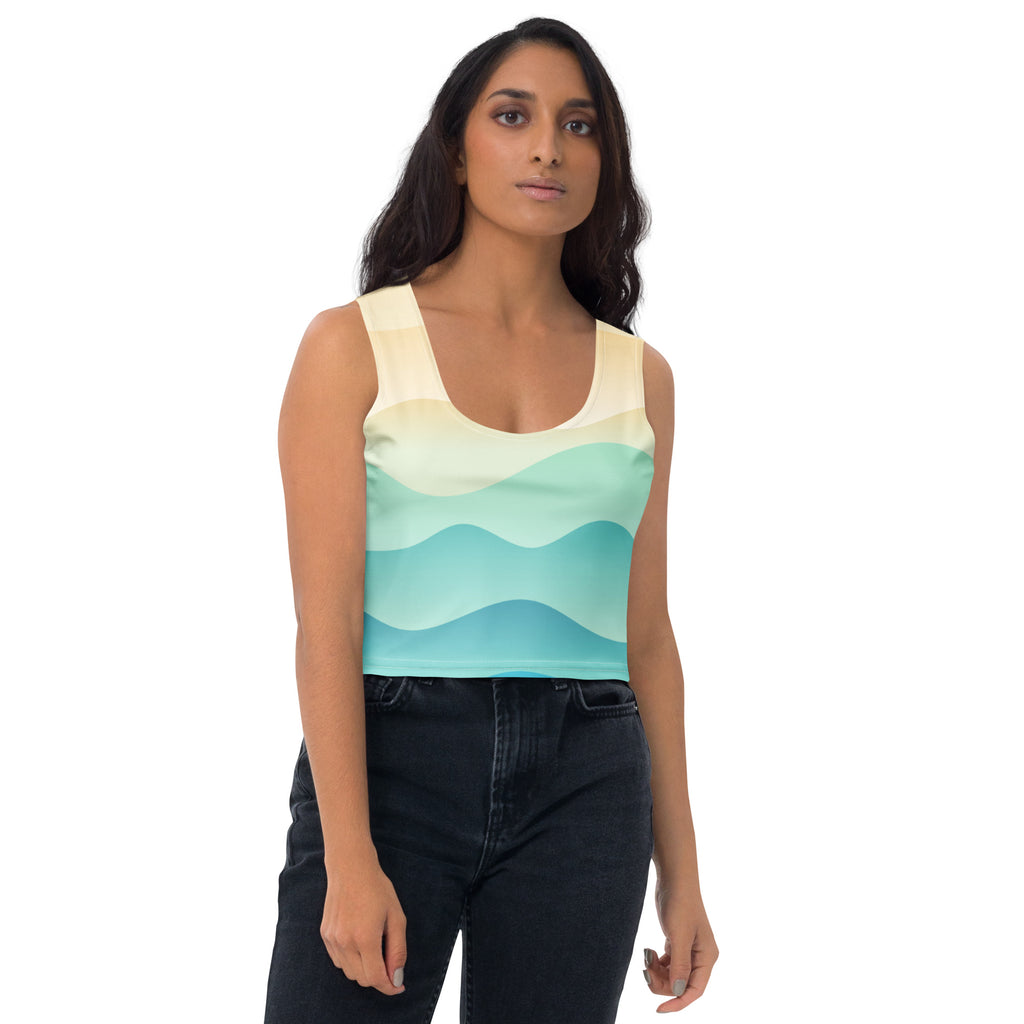 Women's Wavy Sand Buttery Soft Crop Top- Quick-Drying UPF 50+ Stretch Top